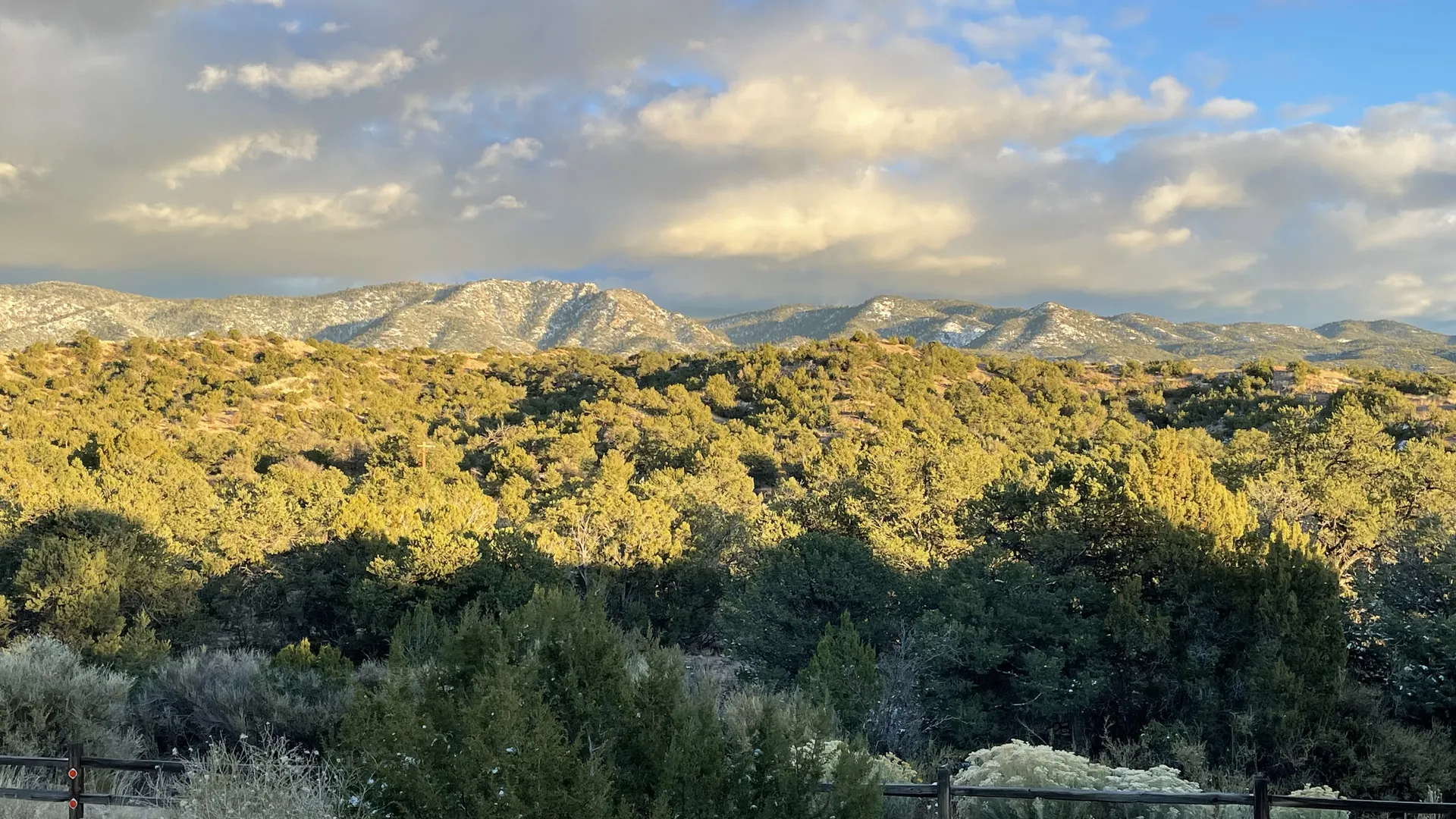 Golden afternoon light on the Sangre de Cristo mountains