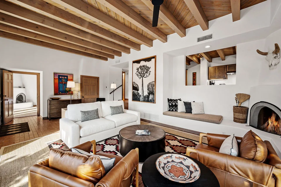 Split-level interior staircase and hallway